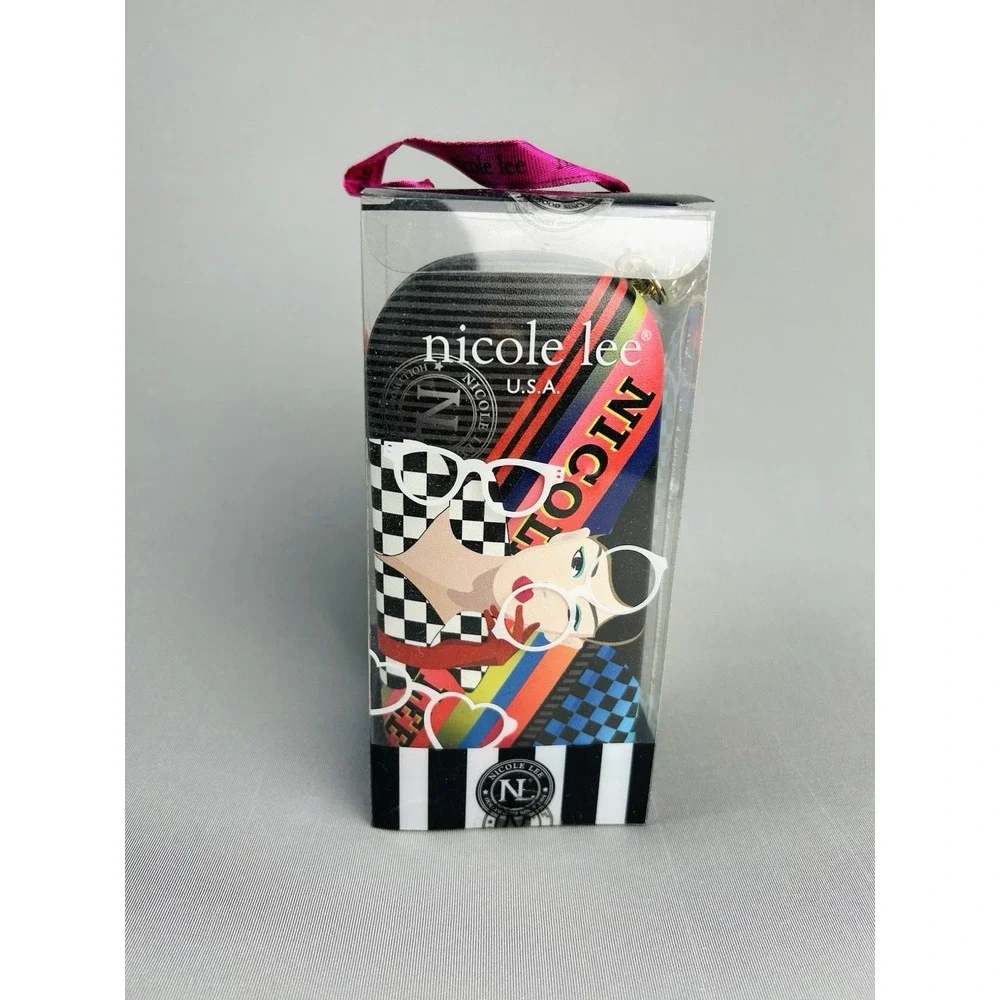 Nicole Lee Designer Glasses Case Racing Girl Hard Sided With Strap NEW In Box